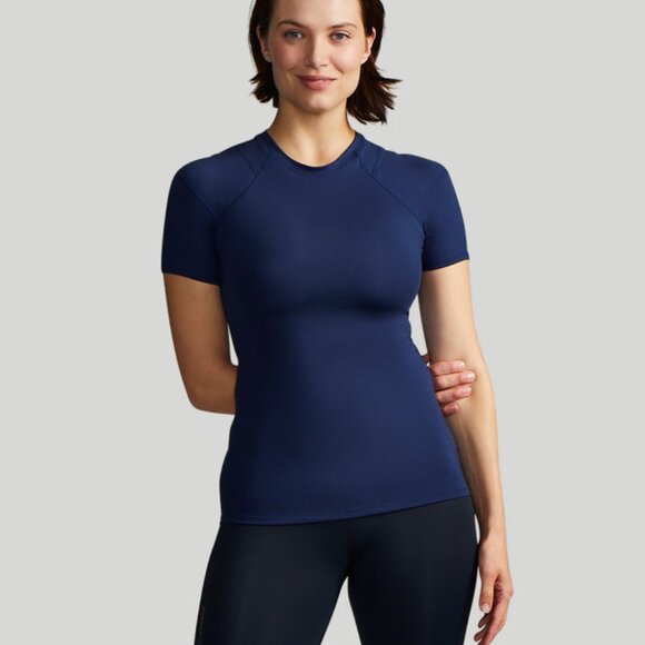 TOMMIE COPPER Women's True Navy L/G short-sleeve Compression top - Picture 3 of 4